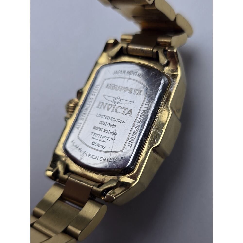 Invicta Muppets Kermit the frog Ladies gold tone Watch Limited Ed. fresh Battery - Picture 3 of 12